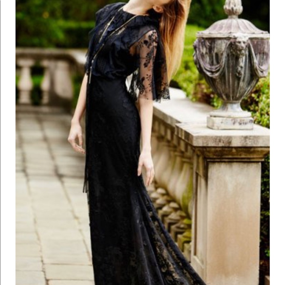 Sachin + Babi Neva Lace Capelet Gown, NWT